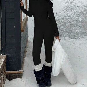 Women's Black Thermal Jumpsuit